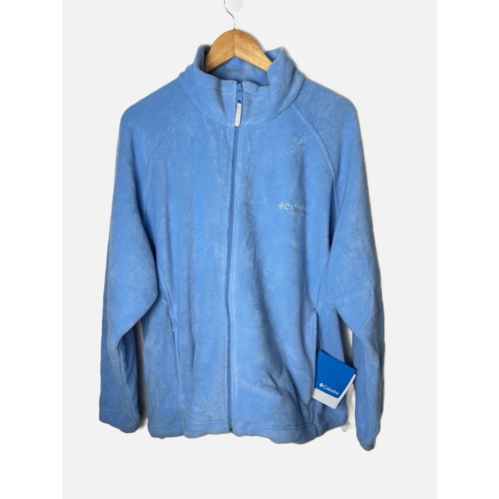 Columbia Women's 2XL Full Zip Fleece Jacket Light Blue Lightweight NWT